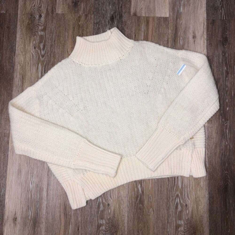 Scotch & Soda Starwatcher Cream Cowl Neck Crop Wool Blend Pullover Sweater L